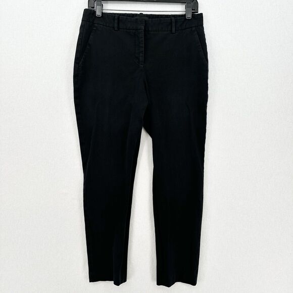 Theory Pants Womens 6 Slim Ankle Trouser Black Twill Chino Minimalist Career - Picture 1 of 12